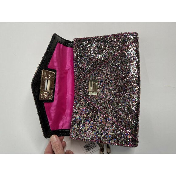 Kate Spade New York Womens Sonia Crossbody Bag Multicolor Flap Chain Glitter S - Picture 10 of 12
